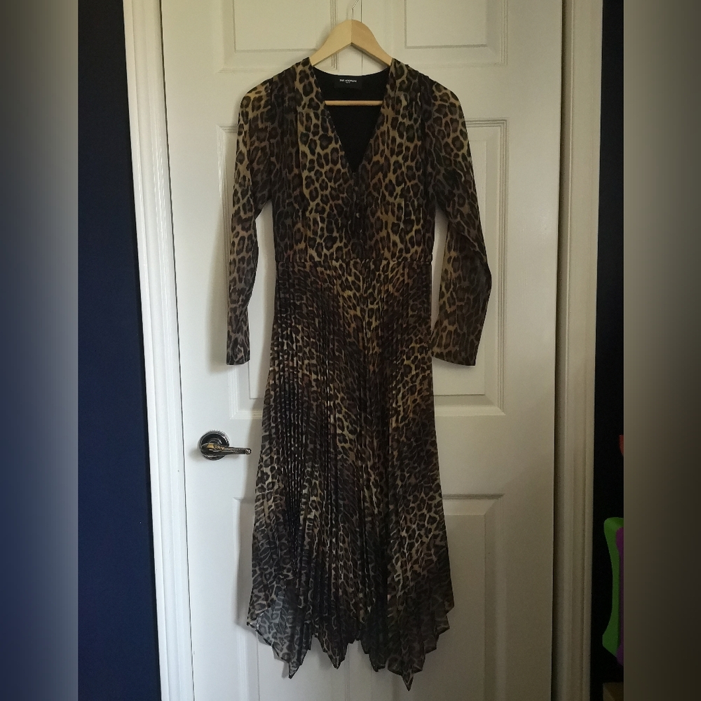 The Kooples Animal Print Long Sleeve Dress